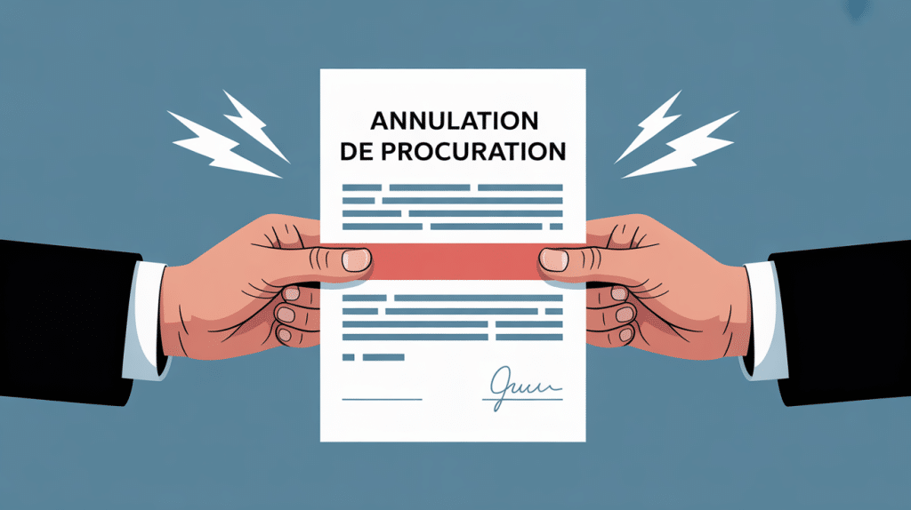 annuler une procuration image mains document barré
