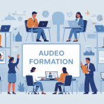 audeo formation adultes apprentissage illustration vectorielle