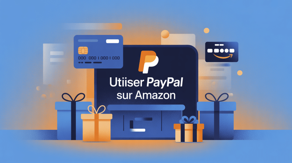 comment payer avec paypal sur amazon, illustration de carte paypal et amazon