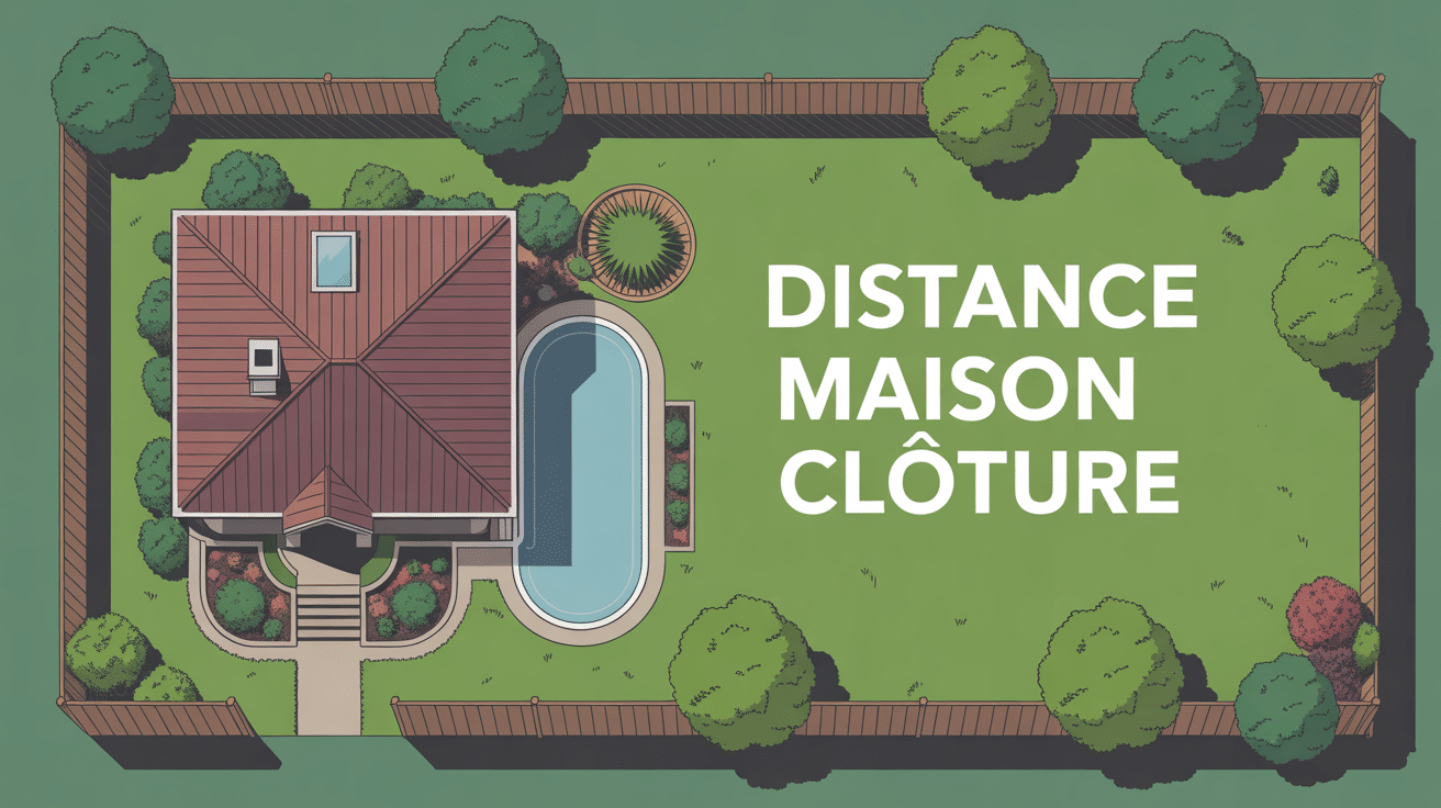 distance entre maison et clôture voisin illustration vectorielle