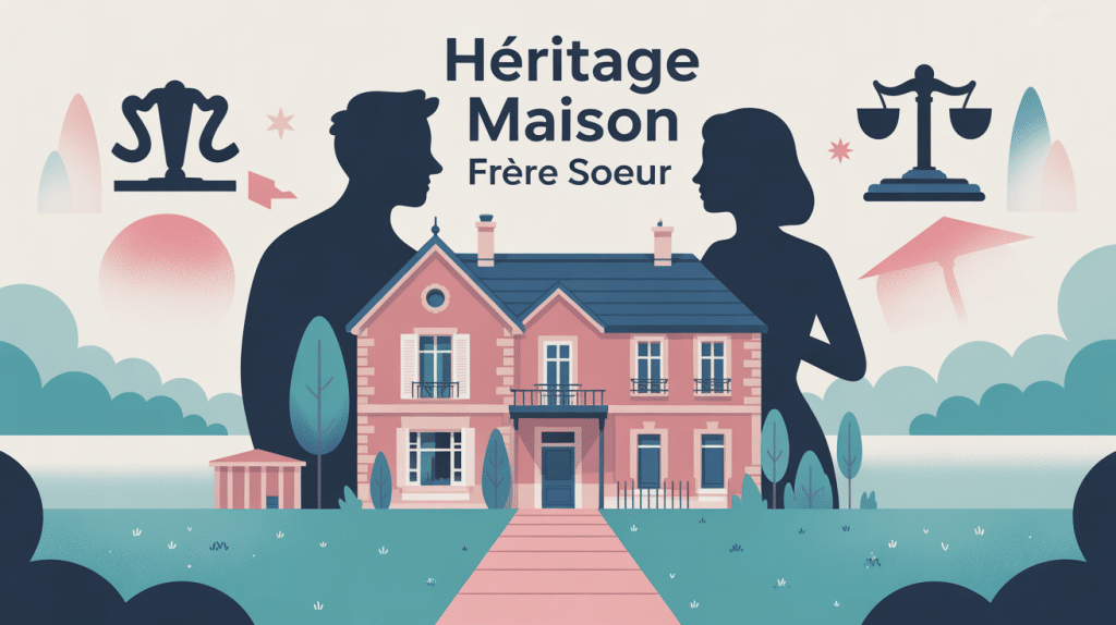 illustration heritage d'une maison entre frere et soeur
