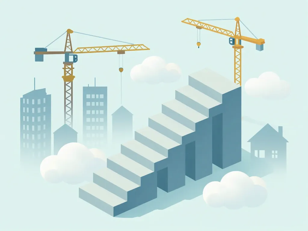 Staircase de blocs illustrant l’indice coût de la construction dans l’immobilier