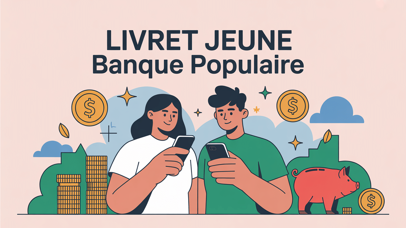illustration livret jeune banque populaire, jeunes consultent épargne smartphone