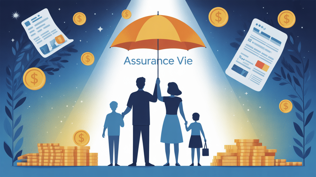 souscrire à une assurance vie visuel famille parapluie or