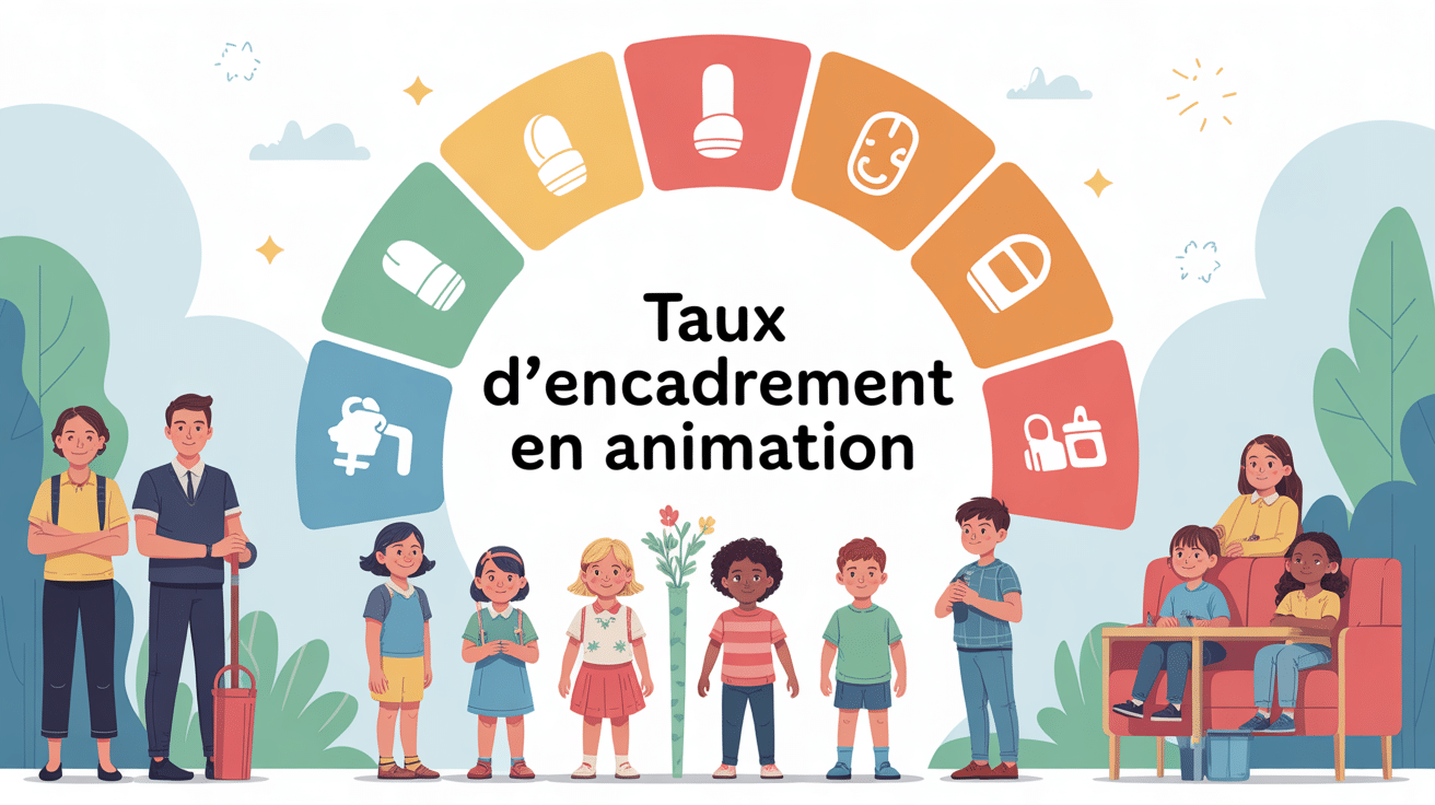 Taux d'encadrement animation illustration sécurité groupe